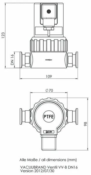Vacuubrand VV-B 15C Solenoidle çalışan valfler