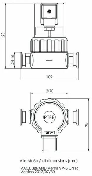 Vacuubrand VV-B 15C Solenoidle çalışan valfler