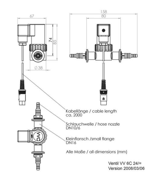 Vacuubrand VV 6C Solenoidle Çalışan Valfler