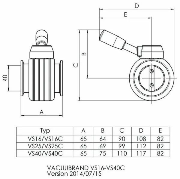 Vacuubrand VS 25C  Kelebek Vana