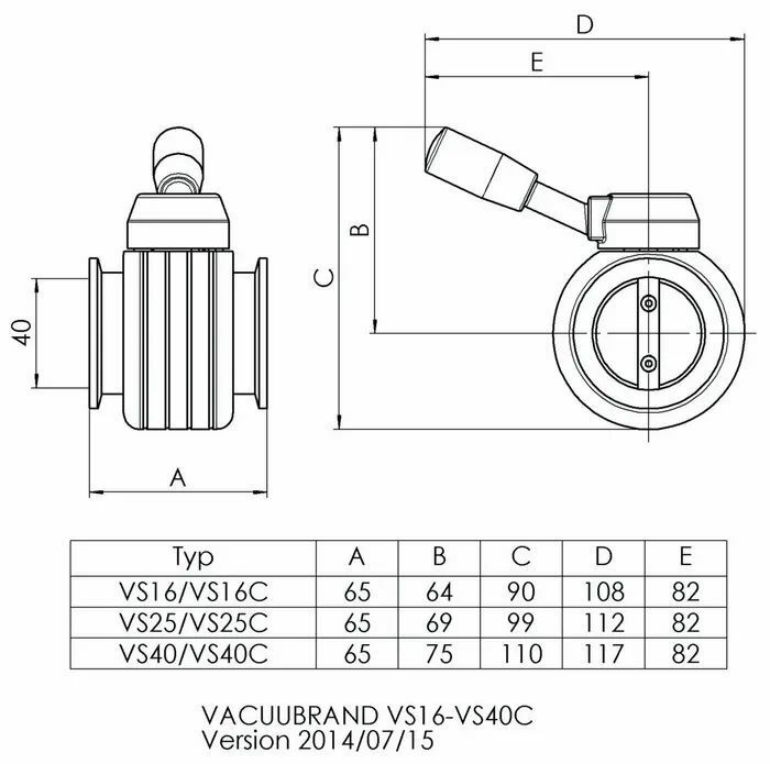 Vacuubrand VS 25  Kelebek Vana
