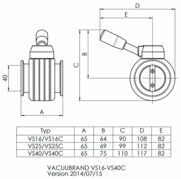 Vacuubrand VS 25  Kelebek Vana