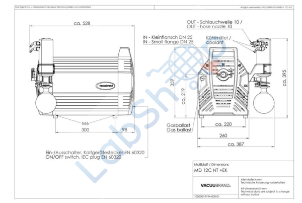 Vacuubrand MD 12C NT +EK select Vakum Pompası