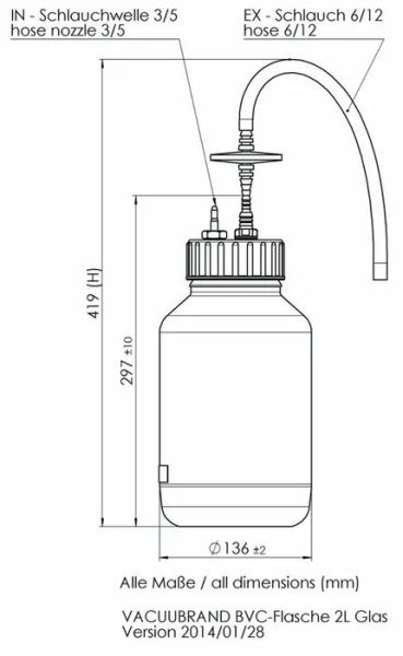 Vacuubrand BVC 2l Cam şişe